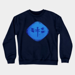 Dragonfly Dragon's Eye on Blue Hexagonal Bubblewrap Pattern Crewneck Sweatshirt